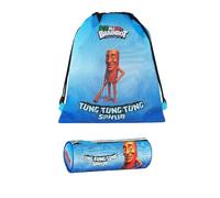 Generico Sacca Brainrot Tung Tung Tung Sahu Tempo libero Prestige & Deluxe + Astuccio tombolino + portachiave Brainrot + card