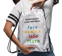 Generico Sacca Zaino Zainetto da Palestra Scuola Asilo Personalizzabile Con Foto Testo Logo