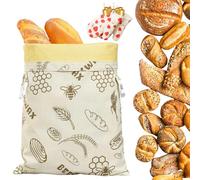 Generico Sacchetti For Il Pane Extra Grandi In Cera D'api, Struttura In Cotone Biologico, Resistente Protezione Dall'umidità, Riutilizzabili For Mantenere Freschi I Panini Con Toast(C,2PCS)