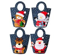 Generico Sacchetti Natalizi Per Dolci - 4 Pezzi Sacchetti Di Natale Babbo Natale,Borsetta Accessorio Decorativo Per Torte Cioccolatini Birra,Bambini Adulti Casa Vacanze Matrimonio Carnevale