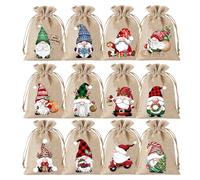 Generico Sacchetti Per Dolci Natalizi | 12 Pezzi Decorazioni Gnomi In Iuta | Sacchetti Per Avvento Di Natale,Per Compleanno Halloween Bambini Adulti Famiglia Amici Matrimonio
