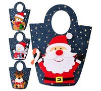 Generico Sacchetto Porta Dolciumi Natale,4 Pezzi Borsa Tote Denim Pupazzo Di Neve | Borsetta Accessorio Decorativo Per Torte Cioccolatini Birra | Bambini Adulti Casa Vacanze Matrimonio Carnevale