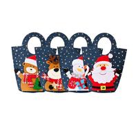 Generico Sacchetto Porta Dolciumi Natale | 4 Pezzi Sacchetti Di Natale Babbo,Borsetta Carina Per Regali Torte Bottiglie Di Birra Cioccolatini,Bambini Adulti Casa Vacanze Matrimonio Carnevale