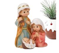 Generico Sacra Famiglia - Set statuette presepe in resina | Scultura dei Santi Maria, Giuseppe e Gesù Bambino con dettagli raffinati | Statua religiosa - Decorazione natalizia per la casa o la chiesa
