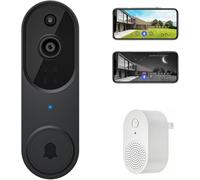 Generico Safe Doorbell, Safe Doorbell Camera Wireless, Wireless Wi-Fi Video Doorbells, 1080p Smart Wirelesses Video Doorbells Camera Chime (Black A,1Pcs)