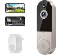 Generico Safe Doorbell, Safe Doorbell Camera Wireless, Wireless Wi-Fi Video Doorbells, 1080p Smart Wirelesses Video Doorbells Camera Chime (Beige,2Pcs)