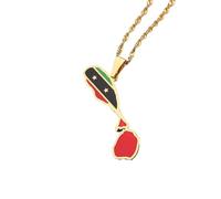 Generico Saint Kitts e Nevis Mappa Collana con pendente di bandiera per donne Gioielli per ragazze Festa etnica Regalo di compleanno