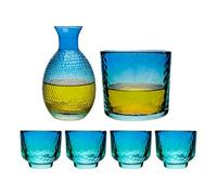 Generico Sake Cup Set- Glass Pot Jar Drinkware | Japanese Sake Bottle Kit 318ML 624ML 53ML | Hot Cold Liquor Serving | Home Party Restaurant Camping Whiskey Vodka Beer Dining