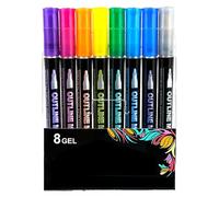Generico Sakesfor Marker Pen for Highlight, Sakesfor Double Line Outline Pens, 8/12/24/36/48/60-Color Marker Pen for Highlight, for Christmas Greeting Cards, Scrapbook Crafts, Doodling (8 colors)