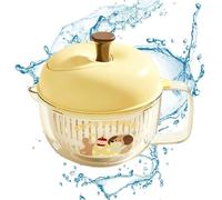 Generico Salad Spinner - 8.27 inch Compact Drainer | ABS Pet PP Fruit Vegetable Dryer - Space Saving Kitchen Strainer for Home Restaurant Meal Prep Fresh Produce Cleaning