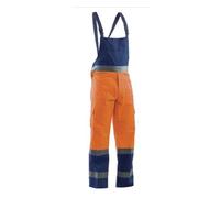 Generico Salopette bicolore pettorina alta visibilità arancio/blu codice AVB04 204 policotone (arancio/blu, XXL)