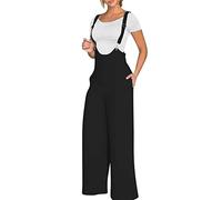 Generico Salopette Donna Estiva Casual Monopezzi Elegante Tuta Intera Morbida Gamba Larga Estiva Jumpsuit Allentata Oversize Con Tasche Pantaloni Baggy Leggera Vintage Playsuit Salopette Premaman