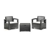 Generico SALOTTINO DUE POSTI CON CUSCINO DA ESTERNO IN RESINA WATEPROOF BAR RISTORANTE TERRAZZA GIARDINO - VARI COLORI