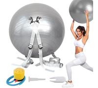Generico Salto mortale con palla da yoga, palla da fitness,Palla da yoga fitness - Esercizio con, spallacci regolabili, ausiliario multifunzionale, capacità 250 kg, antiscivolo per palestra