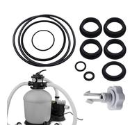 Generico Sand Filter Parts, Pool Pump Kit, Complete Replacement Seals, Leak-Resistant Pressure Rubber, for Pool Sand Filter Repair, Standard Size, Black, 12 Pieces, Lightweight