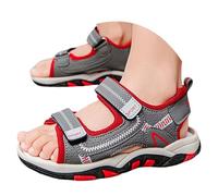 Generico Sandali bambini maschi con cinturino regolabile comode scarpe estive spiaggia uso quotidiano calzature casual leggere antiscivolo traspiranti (Red, 28.5 Little Child)