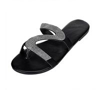 Generico Sandali Bassi Donna Eleganti Scarpe Estive Comode Casuale da Donna Solid Roman Plus Dimensione Flat Slippers Sandals Shoes Ciabatte Ortopediche Sandali Intrecciati (Silver,37)