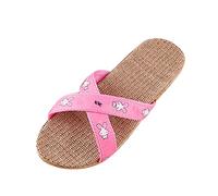 Generico Sandali Bassi Donna Estivi Comoda Estive Eleganti Pantofole per Le Donne Alla Delle Donne Della Boemia Traspirante da Spiaggia On Scarpe Appartamenti Pantofole Mare Donna (Pink,37-38)