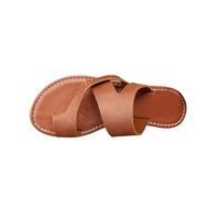 Generico Sandali Bassi Donna Estivi Comodi Sandali Comodi Piatti Casual Estivi da Donna,con Cinturini,con Anello per Le Dei Piedi E Clip,Infradito Ciabatte Eleganti (Brown,37)