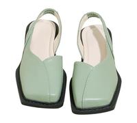 Generico Sandali Bassi Donna Estivi Sandali Donna Estivi con Tacco Baotou Set Foot da,Comodi E Alla,con Fondo Piatto E Quadrata. Chiusi Dietro Sandalo (Green,35)