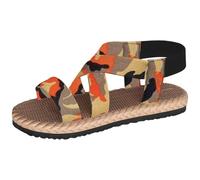 Generico Sandali Bassi Donna Sandali Comodi Donna Estivi Estivi da Spiaggia con Cinturino Elastico Alla Caviglia E Punta da,Comodi -On con Bassi (Camouflage,40)