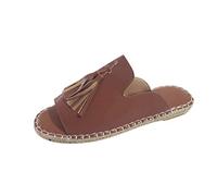 Generico Sandali Bassi Eleganti Comodi Sandali Donna Estivi Scarpe da Donna Ladies Slippers Scarpe Sandals Fashion Flat Casual Fringe Women'S Bassi Estivi (Brown,43)