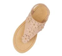 Generico Sandali Ciabatte Donna Estive Con Cinturino Piatti Leggeri Resistenti Antiscivolo Per Vacanze Al Mare Estate Con Stile Relax E Comfort (Beige, 37)