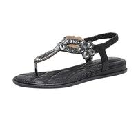 Generico Sandali Comodi Donna Eleganti Estive Boho Infradito Bassi Aperta Comode Leggeri Ortopedici Moda Sandali Con Zeppa Con Strass Piatti Gioiello Offerta Scarpe Piscina Spiaggia Flip Flops Casual