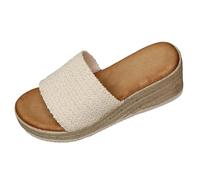 Generico Sandali Compensates Femme Confortable Mules Été Plateforme Bout Ouvert Roma Scarpe Pantofle Vintage Sandali Bassi Donna Da Randonnée Donna Con Scratch Sport Été Confortable Per L'esterno