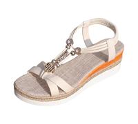 Generico Sandali Compensates Femme Confortable Mules Été Plateforme Bout Ouvert Roma Scarpe Pantofle Vintage Sandali Mare Donna Donne Open Toe Cinturino Alla Caviglia Piattaforma Espadrille Sandale