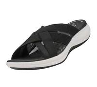 Generico Sandali con plateau da donna 2025, leggeri, sportivi, comodi, elasticizzati, ortopedici, con supporto for l'arco plantare, estivi, da spiaggia, da indossare come ciabatte(Schwarz,41 EU)