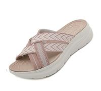Generico Sandali con plateau da donna 2025, leggeri, sportivi, comodi, elasticizzati, ortopedici, con supporto for l'arco plantare, estivi, da spiaggia, da indossare come ciabatte(Pink,37 EU)