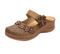 Generico Sandali con Plateau Donna Eleganti Zeppe Estive Sandali da Donna Per Commercio Estero,Pantofole da,In Europa E Negli Stati Uniti,Di Grandi Alluce Valgo (Brown,43)