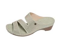 Generico Sandali con Plateau Donna Ortopediche Comodi Ciabatte da Donna,Primavera Estate E Autunno,Leggere E Comode,Sandali Casual da Spiaggia con Zeppa Spessa Una (Green,40)