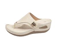 Generico Sandali con Plateau Donna Zeppa Estive Eleganti Pantofole A Spina di Pesce con Clip per Piedi da Donna,Grandi Cortili,Nuove in Europa E negli Stati Uniti,Sandali Mare (White,42)