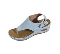 Generico Sandali con Plateau Donna Zeppe Estive Eleganti Sandali da Donna con Tacco,Plateau,Comodi,Versatili E Casual,Perfetti Per Tutti I Giorni,Per Mare (Sky Blue,39)