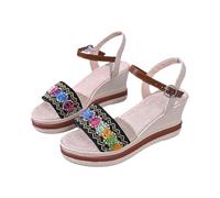 Generico Sandali con Plateau Donna Zeppe Estive Eleganti Women'S New Summer Style Casual Open Toe Sandals Versatile Fashion Sandals Sandali Comodi Donna Scarpe Estive (Black,41)
