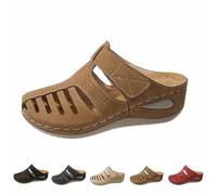 Generico Sandali Con Punta Chiusa Da Donna 2025,Sandali Con Plateau Da Donna, Supporto Plantare (brown,42)