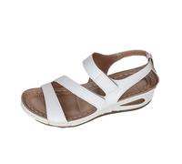 Generico Sandali con suola spessa e tacco a zeppa, con passante a gancio, per il commercio estero, sandali da spiaggia punta aperta, taglie forti, da donna (White, 39)