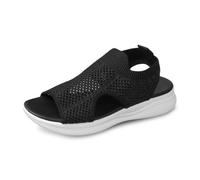 Generico Sandali con Zeppa Donna Estivi Ortopediche Ciabatte Supporto Arco Plantare Comodi Morbido Sandalo Bassa Punta Aperta Rete Eleganti Traspiranti Scarpe con Plateau e Cinturino Alla Caviglia