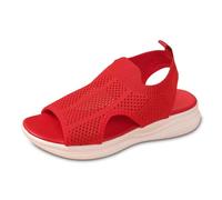 Generico Sandali con Zeppa Donna Estivi Ortopediche Ciabatte Supporto Arco Plantare Comodi Morbido Sandalo Bassa Punta Aperta Rete Eleganti Traspiranti Scarpe con Plateau e Cinturino Alla Caviglia