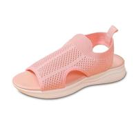 Generico Sandali con Zeppa Donna Estivi Ortopediche Ciabatte Supporto Arco Plantare Comodi Morbido Sandalo Bassa Punta Aperta Rete Eleganti Traspiranti Scarpe con Plateau e Cinturino Alla Caviglia