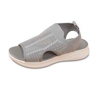 Generico Sandali con Zeppa Donna Estivi Ortopediche Ciabatte Supporto Arco Plantare Comodi Morbido Sandalo Bassa Punta Aperta Rete Eleganti Traspiranti Scarpe con Plateau e Cinturino Alla Caviglia