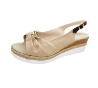 Generico Sandali Con Zeppa Espadrillas Comode Scarpe Estive Aperte Punta Aperta Leggero Sandalo Lacci Caviglia Casual Antiscivolo Sandali Piattaforma Eleganti Spiaggia Estive Slingback Sposa