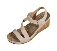 Generico Sandali Confort Donna Sandali Pelle Donna Piedi Ortopedico Compensate Sandale Confortable De Plage Pantofles Femme Ete Respirates Suelle Spesse Anti' Dérapant Chaussures Bohemia Romain
