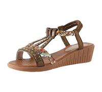 Generico Sandali Cuoio Marche Fermées Esterno Scarpe Sportive Plage D'eau a Punta Chiusa Grigio Sandali Estivi Soglia Flessa Scarpe Cuoio Faux Anti'dérapantes Respirantes Bohême Con Talon Bloc