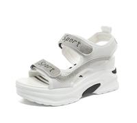 Generico Sandali da donna alla moda con suola larga, sandali con suola spessa per il commercio estero (White, 39)