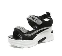 Generico Sandali da donna alla moda con suola larga, sandali con suola spessa per il commercio estero (Black, 37)