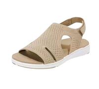Generico Sandali da donna, casual, da spiaggia, comodi e comodi, usare tutti i giorni, con cinturino regolabile per l'estate (Beige, 43)