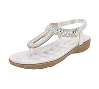 Generico Sandali Da Donna Infradito Comodi Suole Spesse Con Diamantati Impermeabili Stile Bohémien Ciabatte Estivo Cinturino Estivi Eleganti Gomma Incrociati Spiaggia Sandalo Comodo Bassi Flip